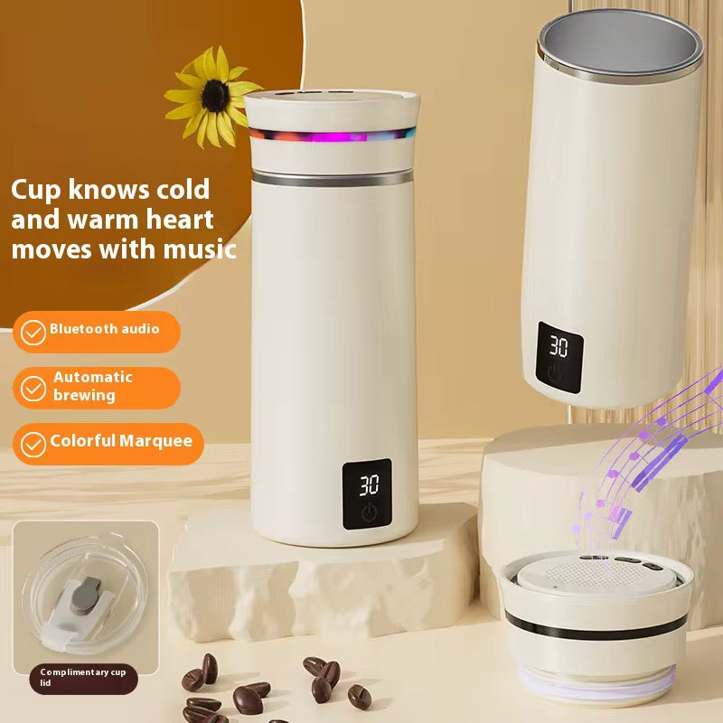 The Ultimate 3-in-1 Smart Travel Mug (380ml) – Music, Ambient Light & Automatic Stirring