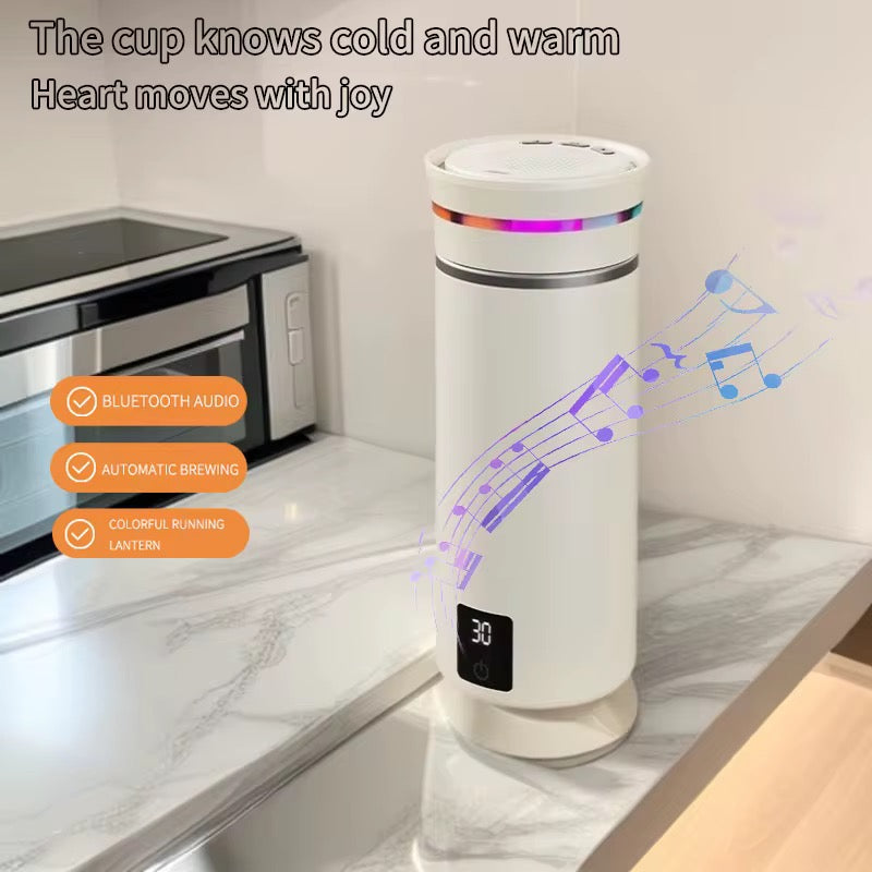 The Ultimate 3-in-1 Smart Travel Mug (380ml) – Music, Ambient Light & Automatic Stirring