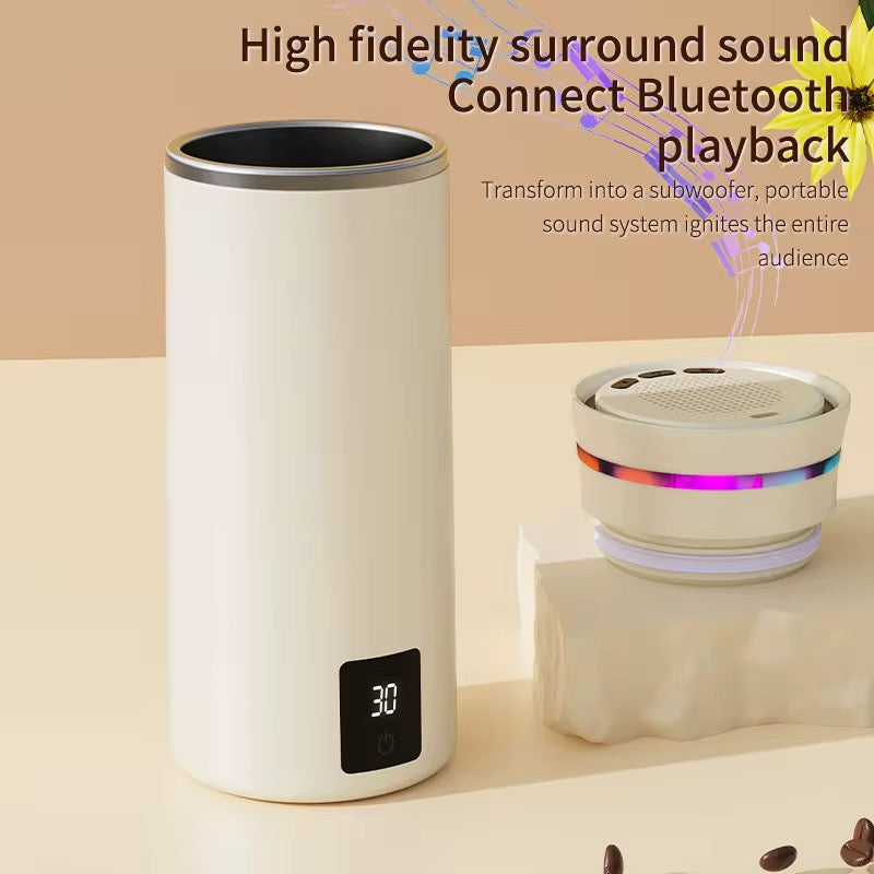 The Ultimate 3-in-1 Smart Travel Mug (380ml) – Music, Ambient Light & Automatic Stirring