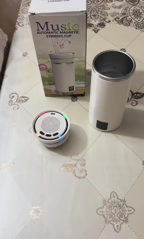 The Ultimate 3-in-1 Smart Travel Mug (380ml) – Music, Ambient Light & Automatic Stirring